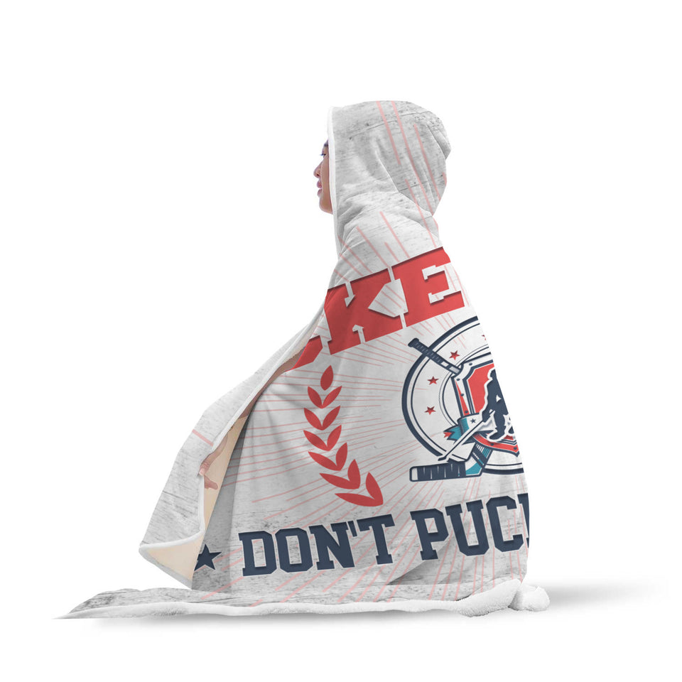 Hockey Mom "Don't Puck With Me" Hooded Blanket