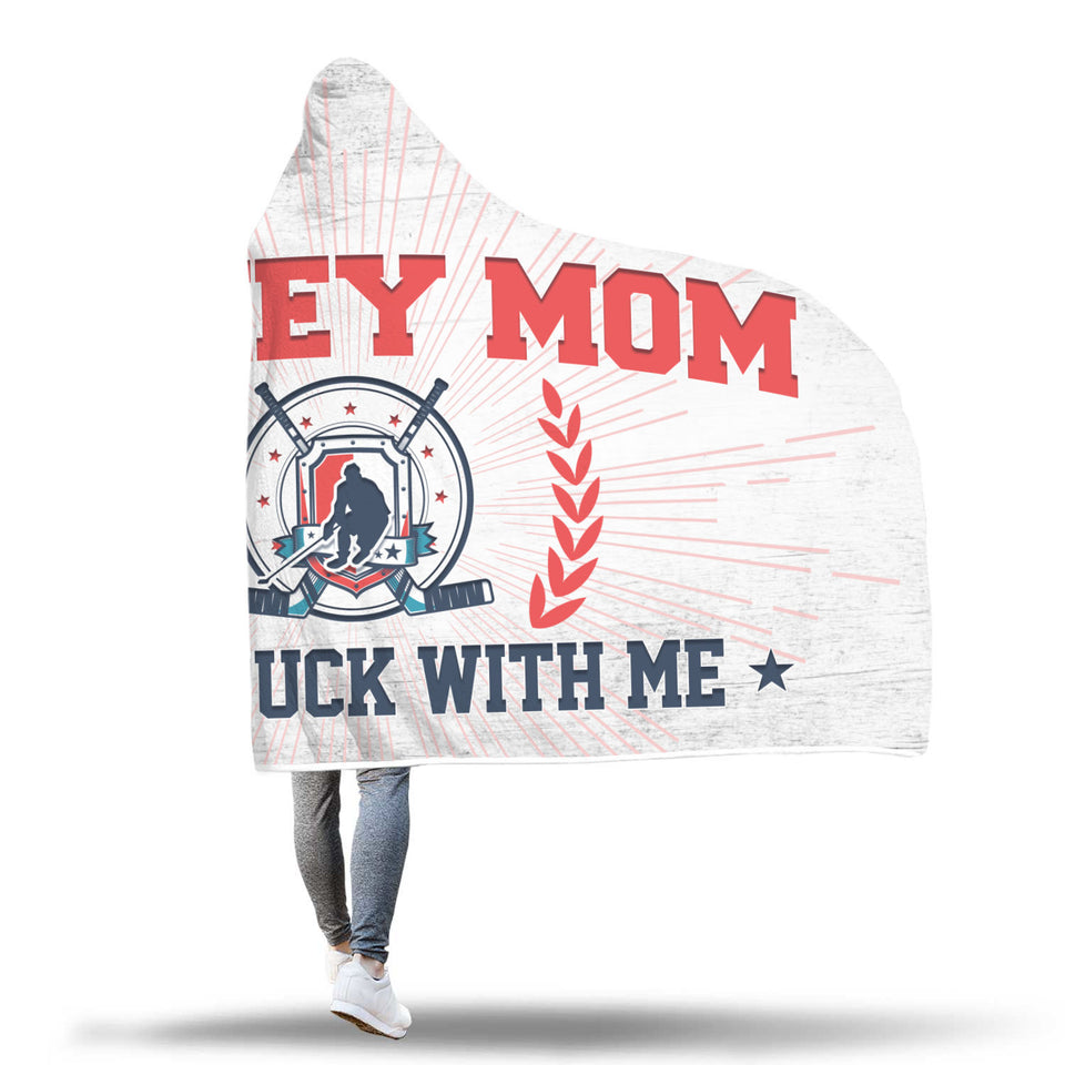 Hockey Mom "Don't Puck With Me" Hooded Blanket